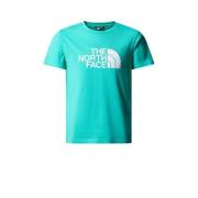 The North Face T-shirt Easy aqua Blauw Jongens/Meisjes Katoen Ronde ha...