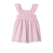NAME IT MINI gestreepte A-lijn jurk NMFFESINNE roze Meisjes Katoen Ron...