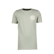 Vingino T-shirt met logo groen Jongens Katoen Ronde hals Logo - 116