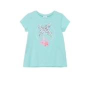 s.Oliver T-shirt met printopdruk blauw Meisjes Polyester Ronde hals Pr...