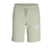 JACK & JONES JUNIOR sweatshort JPSTKAPPER met logo saliegroen Korte br...