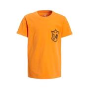 anytime T-shirt met printopdruk oranje Jongens/Meisjes Katoen Ronde ha...