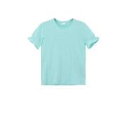 s.Oliver T-shirt blauw Meisjes Katoen Ronde hals Effen - 164