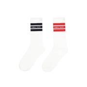 Tumble 'n Dry sokken - set van 2 paar wit/rood/zwart met streep Jongen...