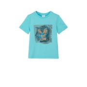 s.Oliver T-shirt met printopdruk blauw Meisjes Katoen Ronde hals Print...