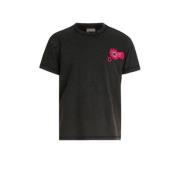 Shoeby T-shirt met printopdruk donkergrijs Meisjes Katoen Ronde hals P...