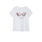 NAME IT KIDS T-shirt NKFPFAIMME met printopdruk wit Meisjes Katoen Ron...