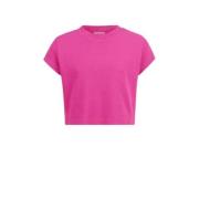 Shoeby T-shirt roze Meisjes Katoen Ronde hals Effen - 110/116