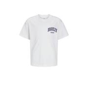 JACK & JONES JUNIOR T-shirt JJEBRADLEY met backprint wit Jongens Katoe...