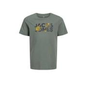 JACK & JONES JUNIOR T-shirt JJSTYD CORP SPLASH met logo groengrijs Jon...