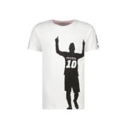 Messi T-shirt Naope met printopdruk wit/zwart Jongens Katoen Ronde hal...