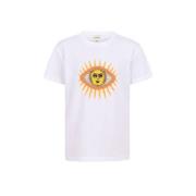 Shoeby T-shirt met printopdruk en borduursels wit Meisjes Katoen Ronde...