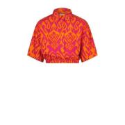 Raizzed blouse Mona met all over print fuchsia/oranje Roze Viscose Kla...