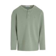 Calvin Klein longsleeve groen Jongens Katoen Ronde hals Effen - 176