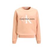 Calvin Klein sweater Terry met logo lichtroze Jongens/Meisjes Polyeste...