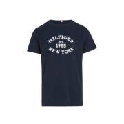 Tommy Hilfiger T-shirt met printopdruk donkerblauw/wit Jongens Katoen ...