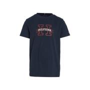 Tommy Hilfiger T-shirt met printopdruk donkerblauw Jongens Katoen Rond...