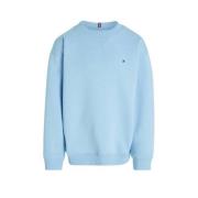Tommy Hilfiger sweater lichtblauw Effen - 140 | Sweater van Tommy Hilf...