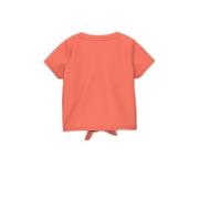 NAME IT MINI T-shirt NMFKIKATIE met printopdruk koraaloranje Meisjes K...