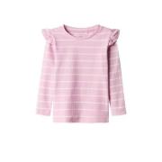 NAME IT MINI gestreepte longsleeve NMFKIANNA roze/ecru Meisjes Stretch...