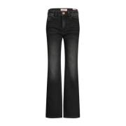 Vingino straight fit jeans Claire black denim Zwart Effen - 152