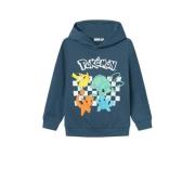 NAME IT KIDS Pokemon hoodie NKMJISTER met printopdruk blue denim Sweat...