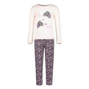 Orange Stars pyjama met zebraprint ecru/roze/zwart Meisjes Katoen Rond...