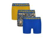 Vingino boxershort Palm blue - set van 3 helderblauw/blauw/geel Jongen...