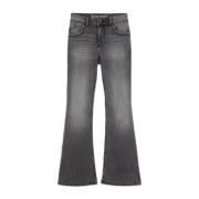 WE Fashion flared jeans dark grey Grijs Meisjes Stretchdenim - 122