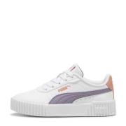 Puma Carina 2.0 sneakers wit/lila/oker Jongens/Meisjes Imitatieleer Ef...