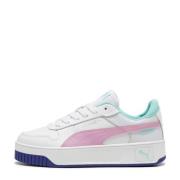Puma Carina Street sneakers wit/roze/mintgroen Meisjes Leer Meerkleuri...
