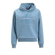 Calvin Klein hoodie met logo lichtblauw Sweater Jongens Katoen Capucho...