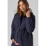 MAMALICIOUS jas MLJESSI van polyester donkerblauw Effen - S