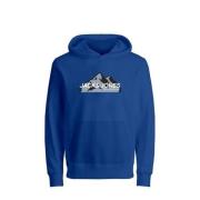 JACK & JONES JUNIOR hoodie JCOMOUNTAIN met printopdruk hardblauw Sweat...