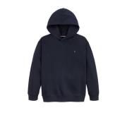 Tommy Hilfiger gemêleerde hoodie donkerblauw Sweater Effen - 110