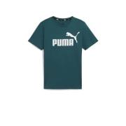 Puma T-shirt olijfgroen Jongens Katoen Ronde hals Logo - 176