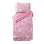 Sleeptime fleece dekbedovertrek 1 persoons (140x220 cm) Roze Dierenpri...