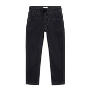 Mango Kids slim fit jeans black Zwart Jongens Stretchdenim Effen - 122