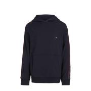 Tommy Hilfiger hoodie met contrastbies donkerblauw/rood Sweater Jongen...