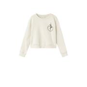 NAME IT KIDS sweater NKFLALULLE met backprint ecru Backprint - 134/140