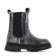 Shoesme leren chelsea boots zwart/zilver Meisjes Leer Effen - 29