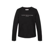 Tommy Hilfiger longsleeve ESSENTIAL met logo Zwart Meisjes Katoen Rond...