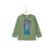 s.Oliver longsleeve met printopdruk groen Jongens Katoen Ronde hals Pr...