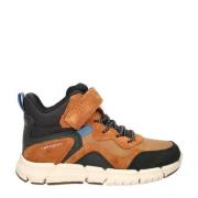 Geox J Flex sneakers cognac/zwart Bruin Jongens Imitatieleer Meerkleur...