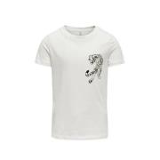 KIDS ONLY GIRL T-shirt met backprint wit Meisjes Katoen Ronde hals Bac...