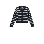 NAME IT KIDS gestreept vest NKFVERONJA donkerblauw/ecru Meisjes Acryl ...