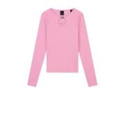 NIK&NIK ribgebreide top Presley roze Meisjes Polyester Ronde hals Effe...