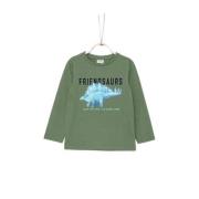 s.Oliver longsleeve met printopdruk groen Jongens Katoen Ronde hals Pr...