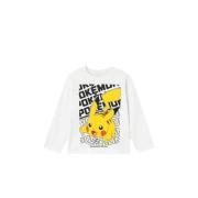 NAME IT KIDS Pokemon longsleeve met printopdruk wit Jongens Katoen Ron...