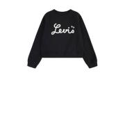 Levi's Kids sweater MIXED TEXTURES met tekst zwart Tekst - 158